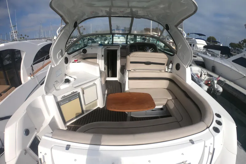 Slide: The Image of Foredeck w Lounge Cushion, Covered Windlass, Chrome Spotlight - 12