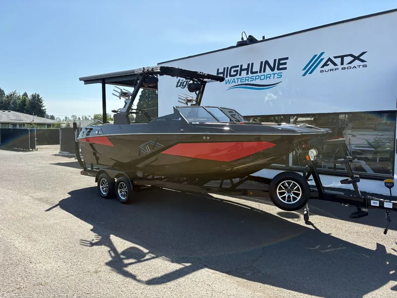 Slide: The Image of 2024 ATX 22 Type-S surf boat at Highline Watersports. - 5