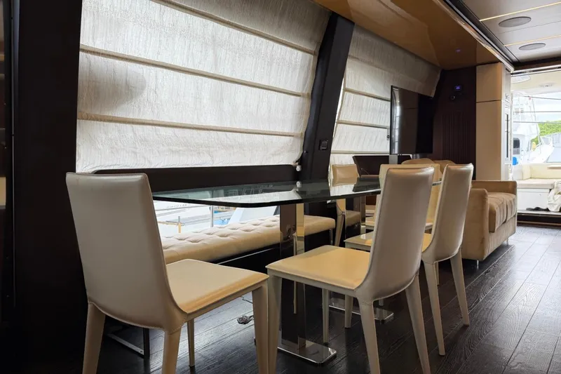 Slide: The Image of Luxurious interior of 2017 Azimut Fly 72 yacht with elegant dining area and modern furnishings. - 15