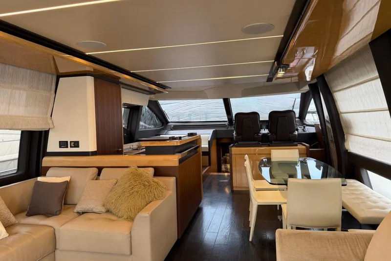 Slide: The Image of Luxurious interior of 2017 Azimut Fly 72 yacht with elegant seating and dining area. - 25