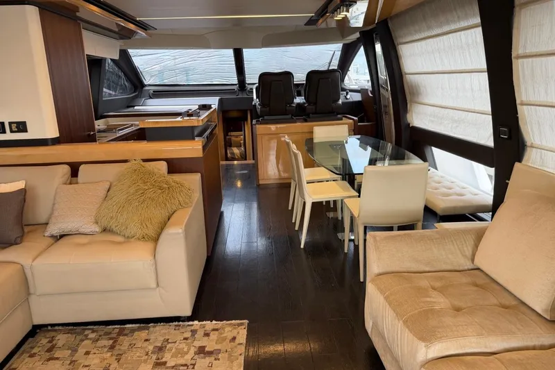 Slide: The Image of Luxurious interior of 2017 Azimut Fly 72 yacht with elegant seating and dining area. - 26
