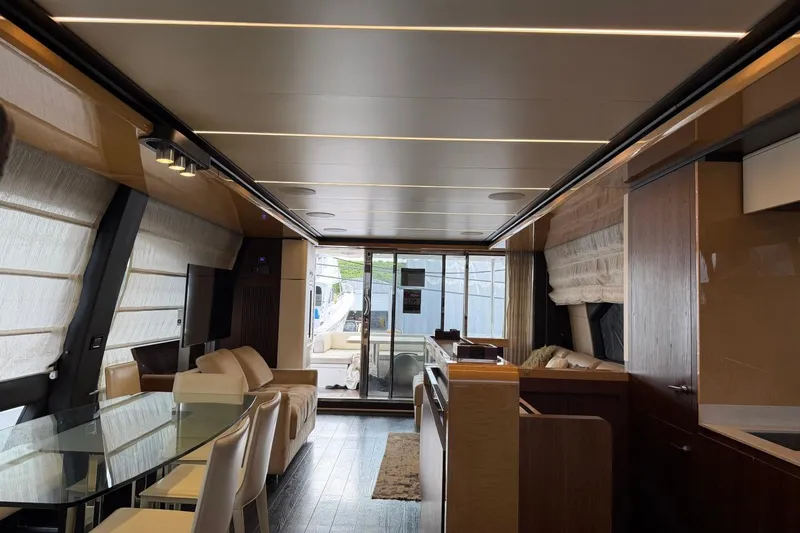 Slide: The Image of Luxurious interior of a 2017 Azimut Fly 72 yacht with modern furnishings. - 27