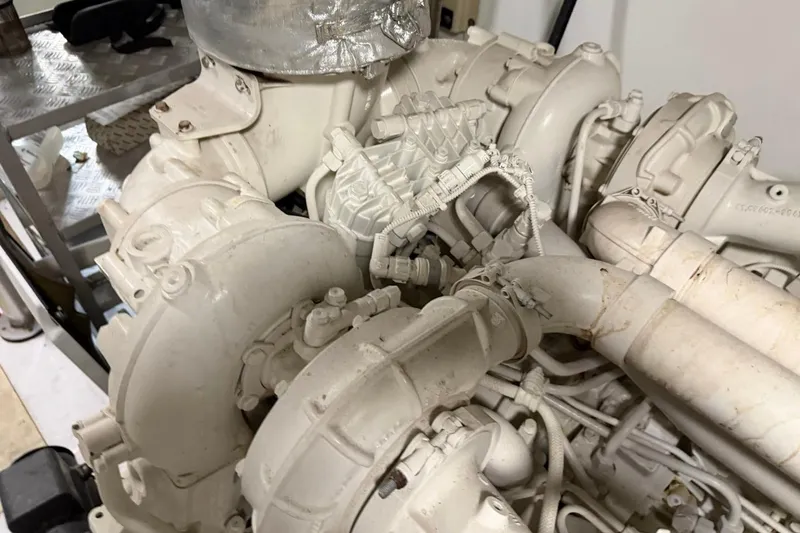 Slide: The Image of Engine components of a 2017 Azimut Fly 72 yacht, showcasing intricate mechanical details. - 58