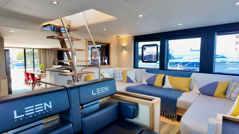 Slide: The Image of Interior of LEEN-TRIMARANS 72 yacht, modern and luxurious, 2024 model. - 11