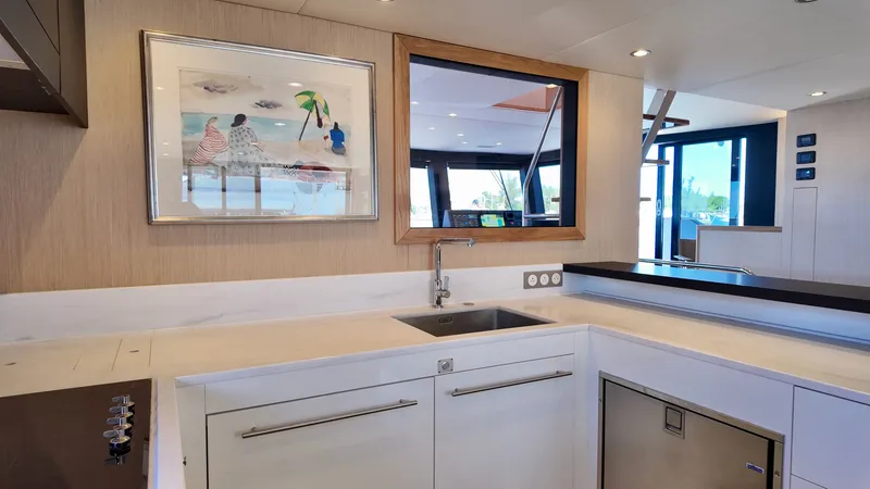Slide: The Image of Modern kitchen on LEEN-TRIMARANS 72 yacht, year 2024. - 19