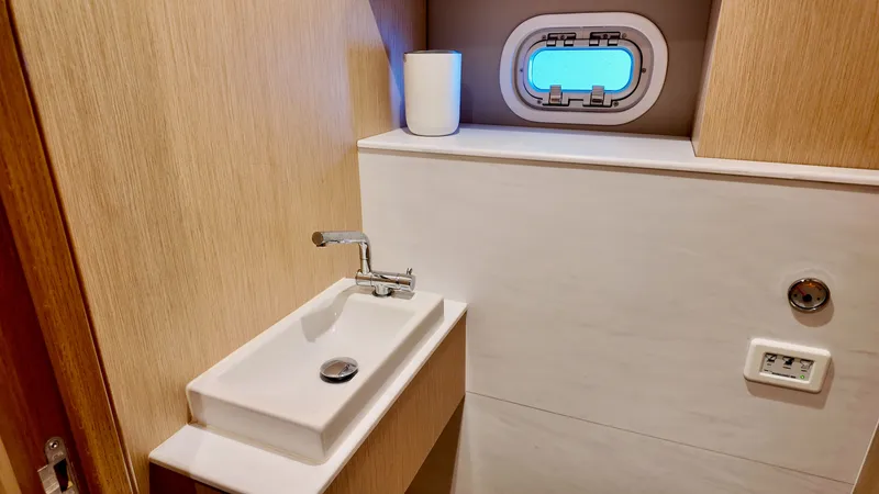 Slide: The Image of Modern bathroom in LEEN-TRIMARANS 72, year 2024. - 30
