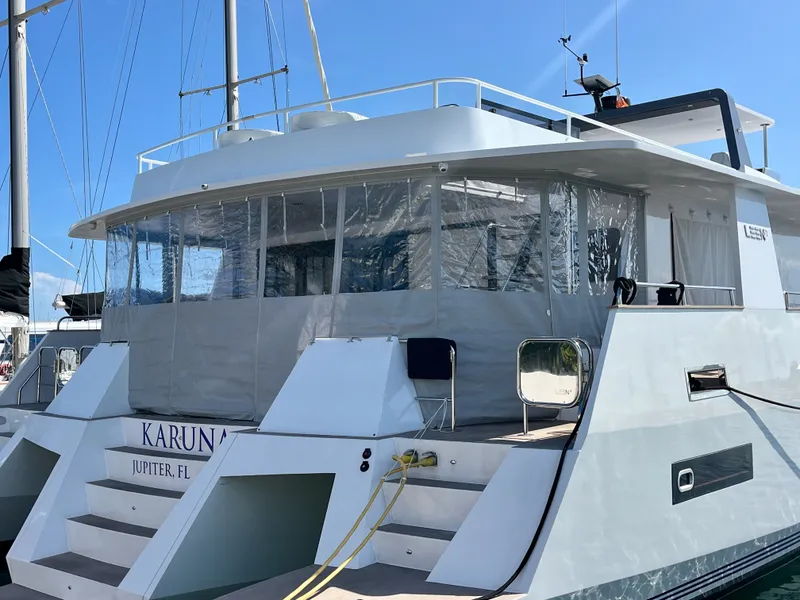 Slide: The Image of LEEN-TRIMARANS 72 Yacht 2024 docked, modern design. - 35