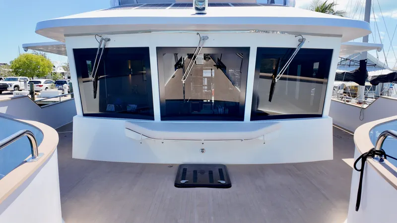 Slide: The Image of LEEN-TRIMARANS 72 Yacht 2024 with modern windows and deck. - 14