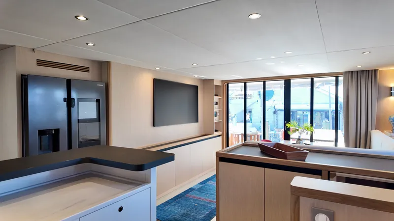 Slide: The Image of Interior of LEEN-TRIMARANS 72 yacht, modern and luxurious, 2024 model. - 20