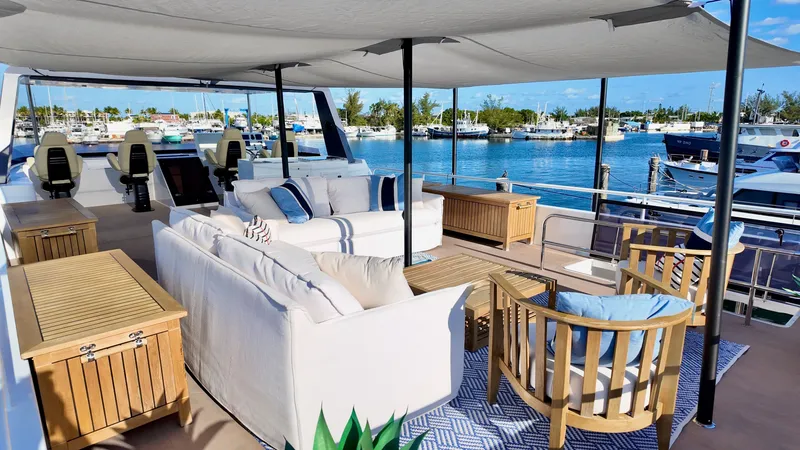 Slide: The Image of Luxurious deck of 2024 LEEN-TRIMARANS 72 in harbor. - 5