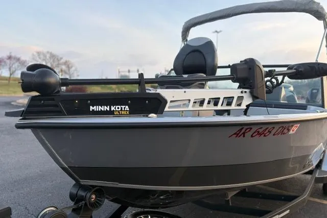 Slide: The Image of 2023 Vexus ADX 190 boat with Minn Kota Ultrex motor on trailer. - 47