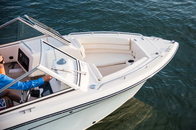 Slide: The Image of Manufacturer Provided Image: 2019 Grady-White Freedom 192 boat on water, featuring spacious seating. - 4