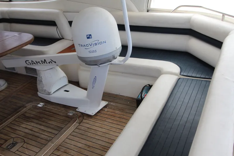 Slide: The Image of Interior of 2001 Sunseeker Predator 56 yacht with Garmin and TracVision equipment. - 1