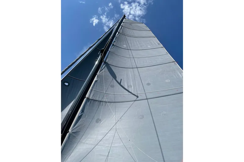 Slide: The Image of Sail of Alibi 54 yacht against blue sky, 2011 model. - 20