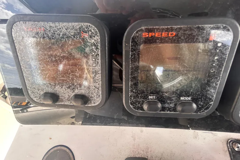 Slide: The Image of Cracked display of Jefferson Marlargo FS35 speedometer, 2011 model, showing wear and tear. - 27