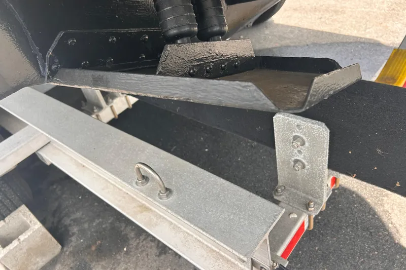 Slide: The Image of Trailer hitch detail of a 2011 Jefferson Marlargo FS35 boat. - 8