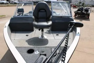 Slide: The Image of 2020 Tracker Pro Guide V-165 WT fishing boat with seating and trolling motor. - 5