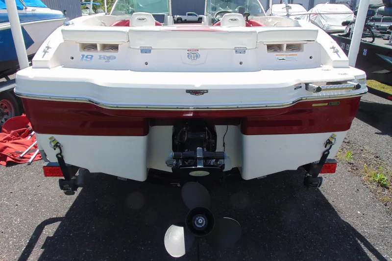 Slide: The Image of Rear view of a 2013 Chaparral 19 Sport H2O boat with visible propeller. - 4