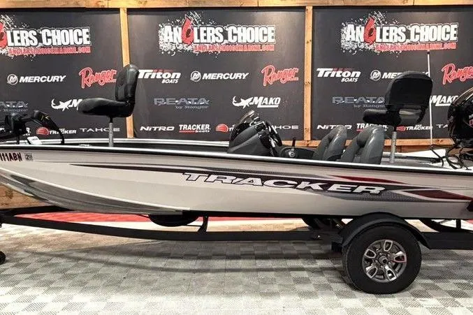The Image of 2024 Tracker Pro Team 190 TX boat displayed at Anglers Choice event. - 1