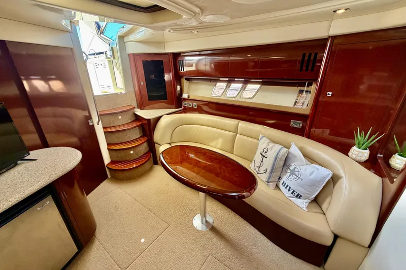 Slide: The Image of Luxurious interior of 2008 Sea Ray 44 Sundancer yacht with elegant seating and decor. - 28