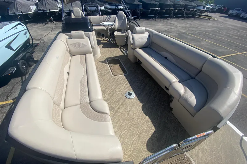 Slide: The Image of Luxurious 2023 JC Swingback 27 TT Sport pontoon boat with spacious seating and elegant design. - 38