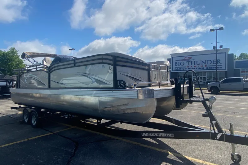 Slide: The Image of 2023 JC Swingback 27 TT Sport pontoon boat on trailer at Big Thunder Marine. - 6