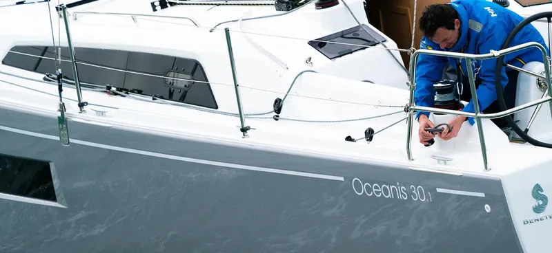 Slide: The Image of Man on Beneteau Oceanis 30.1 sailboat, year 2027. - 11