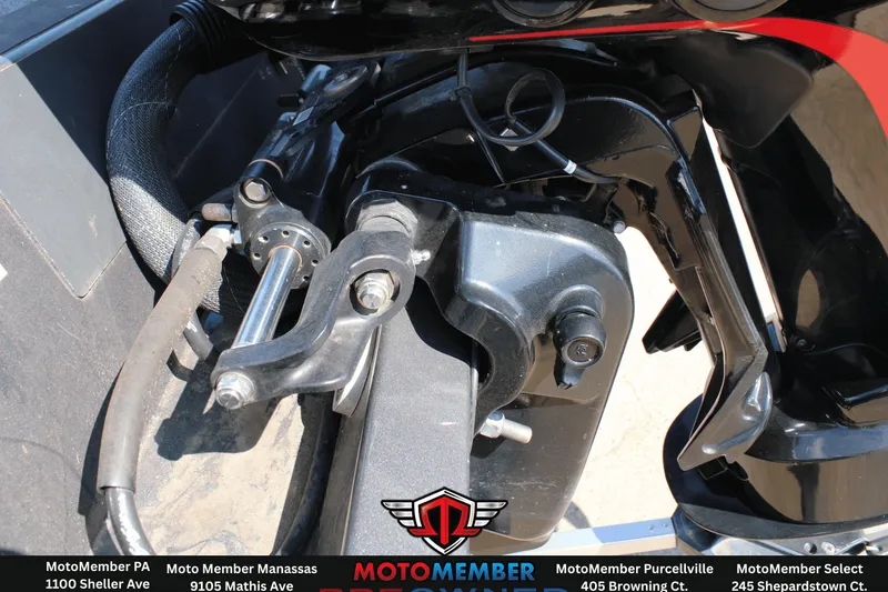 Slide: The Image of Close-up of 2020 Ranger RT198P boat engine components and hydraulic system. - 11