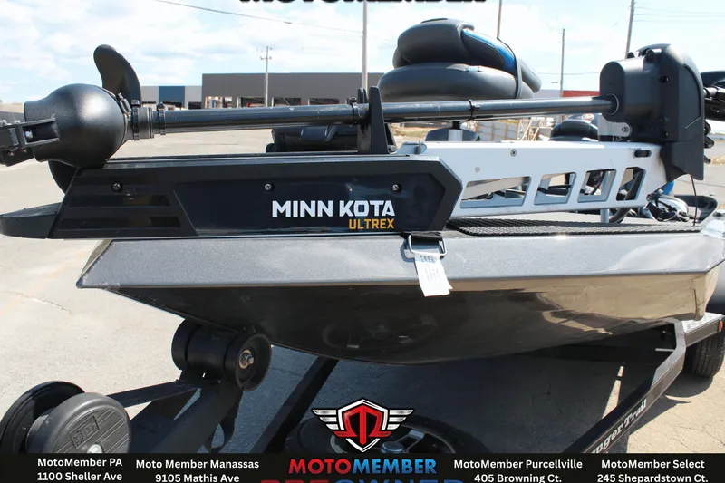 Slide: The Image of 2020 Ranger RT198P boat with Minn Kota Ultrex trolling motor on trailer. - 4