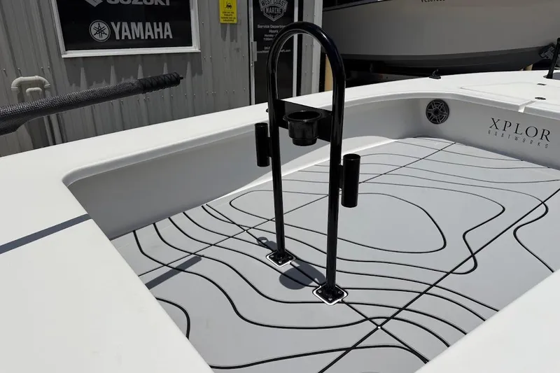 Slide: The Image of 2024 Delta D18 boat deck with sleek design and modern fittings. - 9