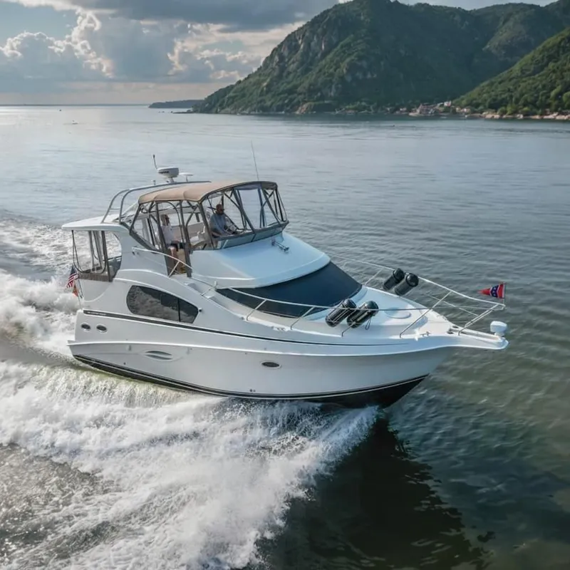 The Image of 2007 Silverton 35 Motor Yacht cruising on calm waters. - 0