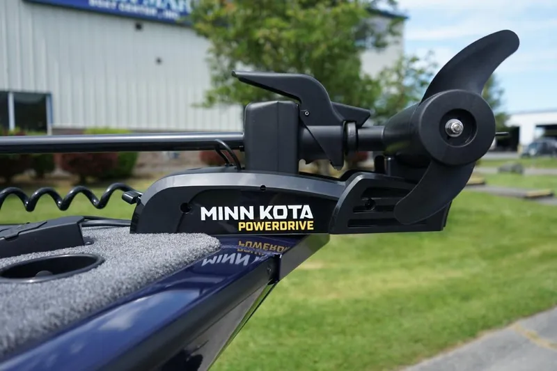 Slide: The Image of Minn Kota PowerDrive motor on 2025 TRACKER BOATS Pro Guide V16 SC. - 13