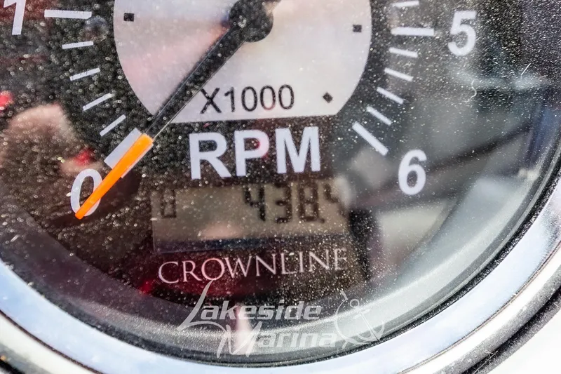 Slide: The Image of Close-up of a 2008 Crownline 240 LS RPM gauge at Lakeside Marina. - 22