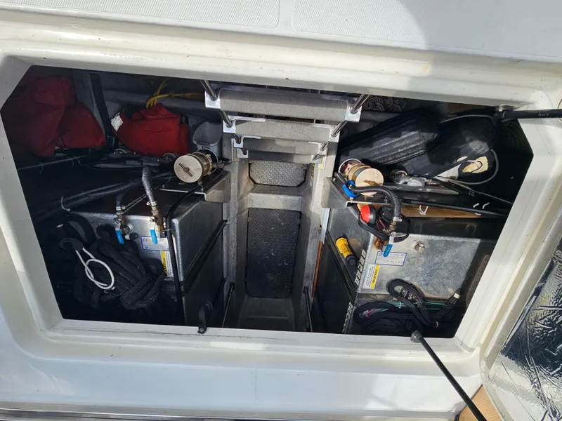 Slide: The Image of Engine compartment of 1999 Carver 530 Voyager Pilothouse. - 39