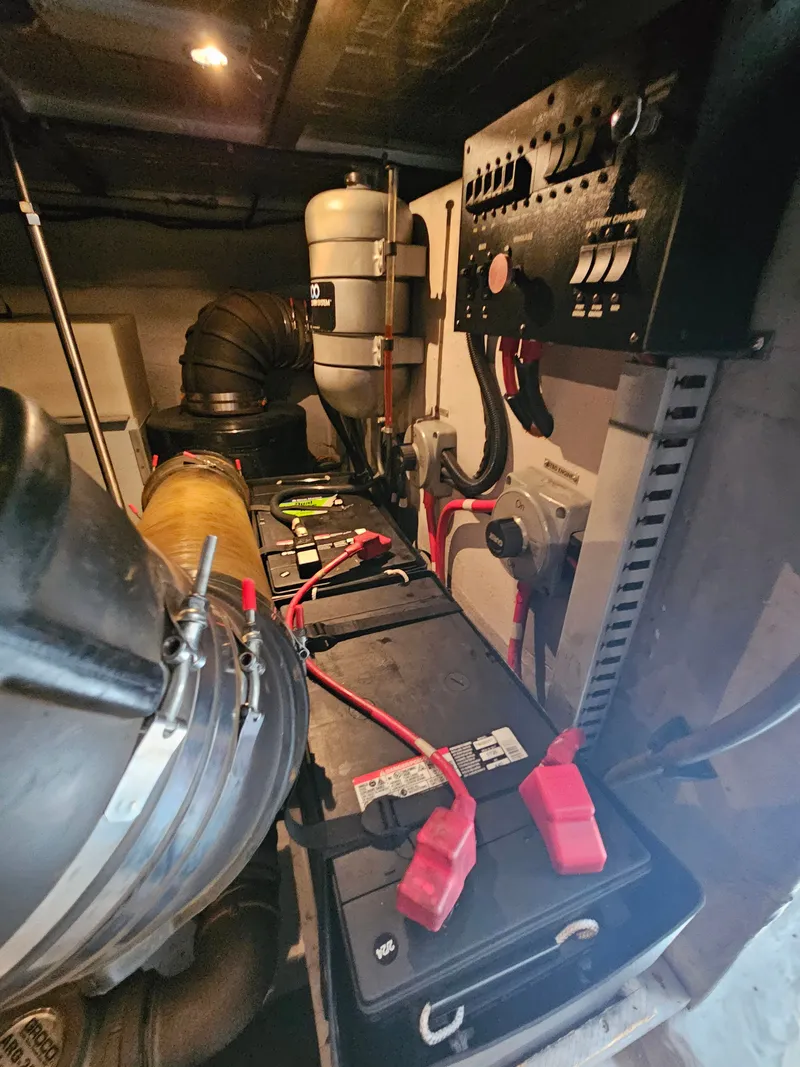 Slide: The Image of Engine room of 1999 Carver 530 Voyager Pilothouse. - 42