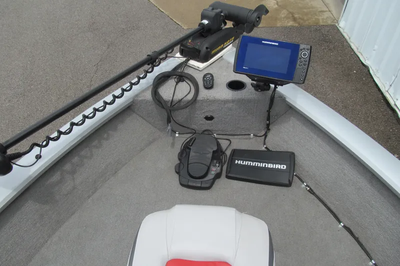 Slide: The Image of 2010 Tracker Pro Guide V-175 SC boat with Humminbird fish finder and trolling motor. - 7