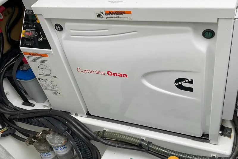 Slide: The Image of Cummins Onan generator in 2017 Fountaine Pajot Lucia 40 yacht engine room. - 15
