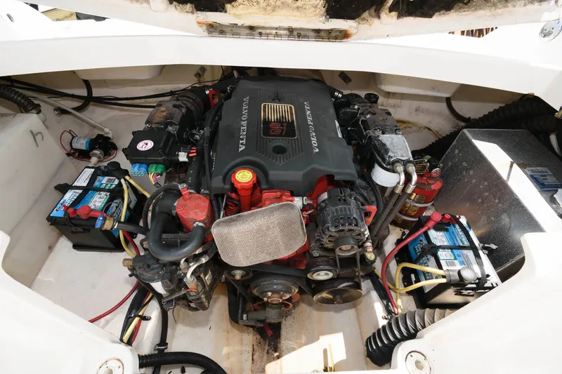 Slide: The Image of Engine compartment of a 2004 Chaparral 260 SSi boat with Volvo Penta engine. - 10