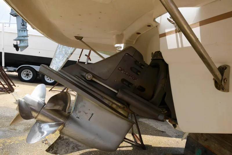 Slide: The Image of Rear view of a 2004 Chaparral 260 SSi boat engine. - 11
