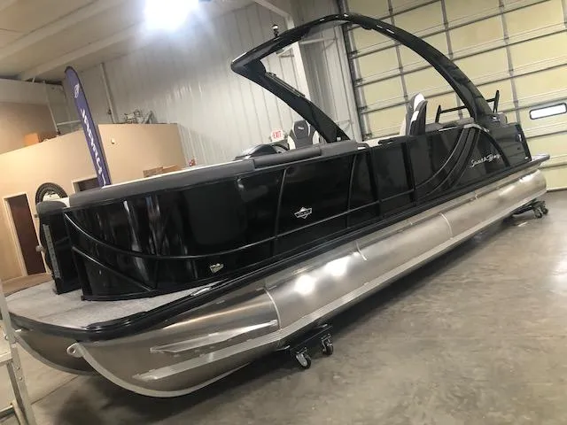 The Image of 2023 South Bay 525 RS 3.0 Arch pontoon boat in warehouse. - 0
