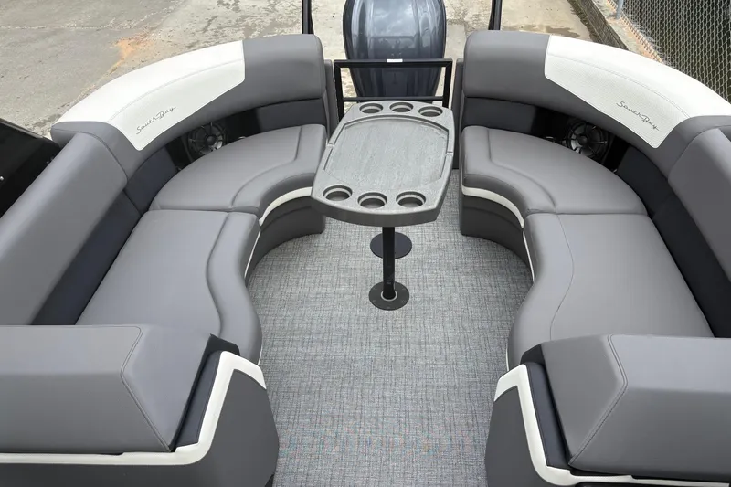 Slide: The Image of Luxurious seating area on 2023 South Bay 525 RS 3.0 Arch pontoon boat. - 19