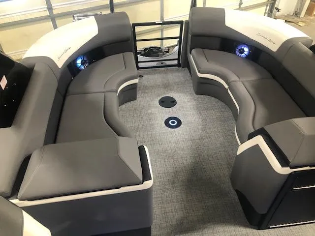 Slide: The Image of Interior of 2023 South Bay 525 RS 3.0 Arch with gray seating. - 5