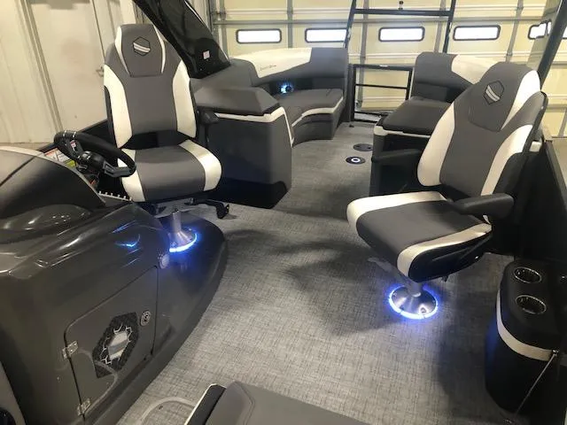 Slide: The Image of Interior of 2023 South Bay 525 RS 3.0 Arch with modern seating. - 6