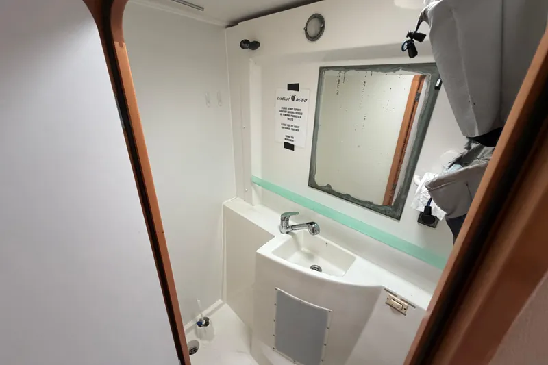 Slide: The Image of Bathroom interior of 2009 Fountaine Pajot Orana 44 catamaran with sink and mirror. - 36