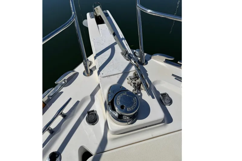 Slide: The Image of Bow of 2006 Sabre 38 Salon Express with anchor and winch system. - 7