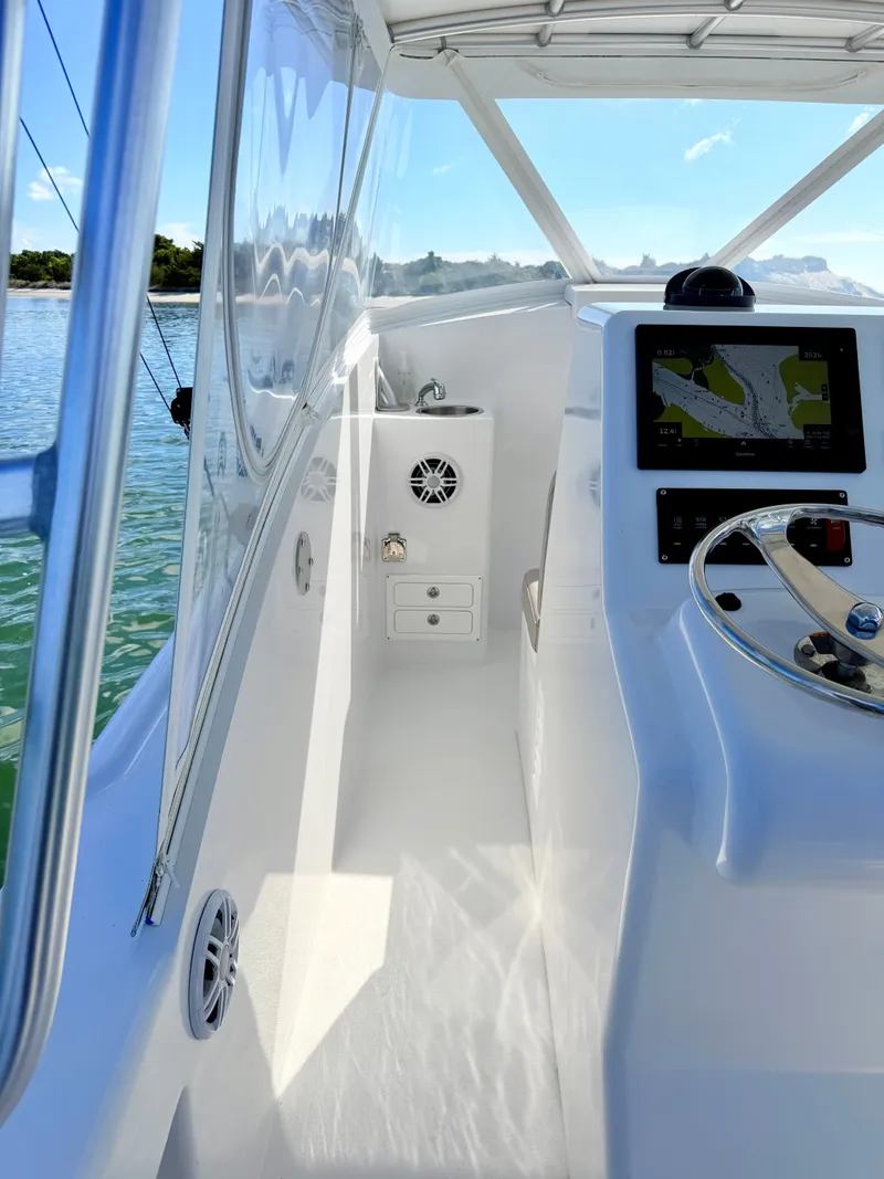Slide: The Image of Interior view of a 1973 Custom Carolina 27 National boat. - 17