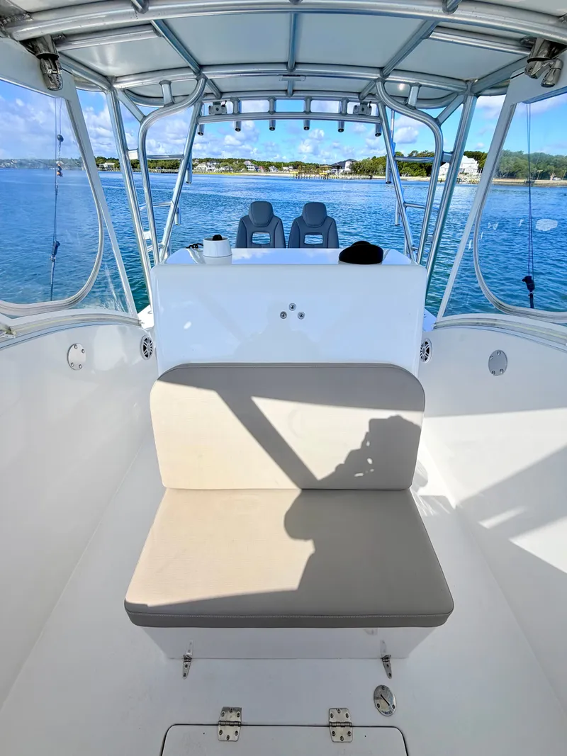 Slide: The Image of Interior view of a 1973 Custom Carolina 27 National boat. - 36