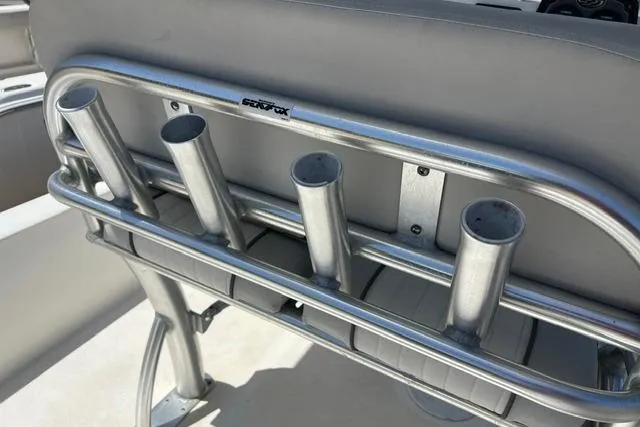 Slide: The Image of Rod holders on a 2021 Sea Fox 220 Viper boat, showcasing sleek metal design. - 3