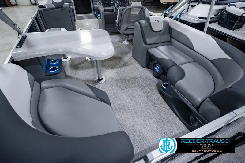 Slide: The Image of Luxurious interior of 2025 Avalon 2385 LSZ ENT pontoon boat with plush seating and modern design. - 17