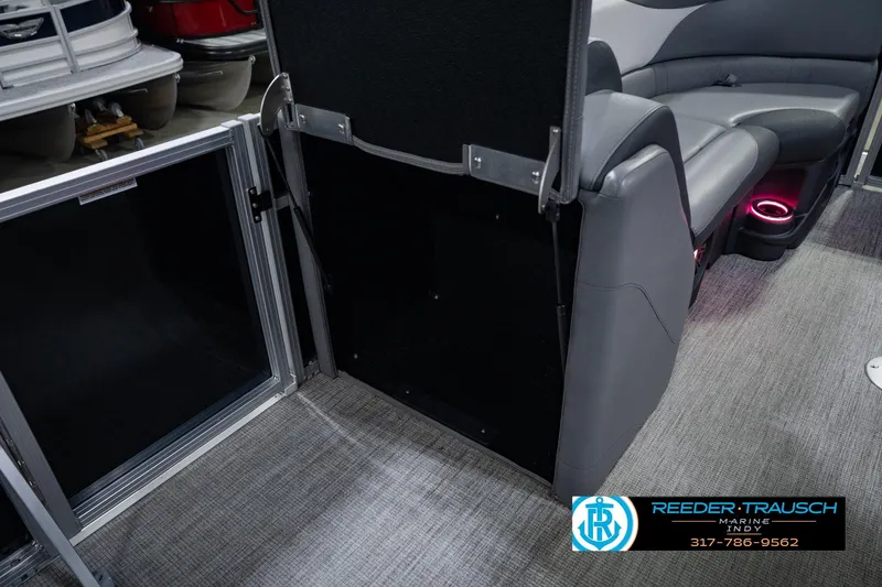 Slide: The Image of Interior of 2025 Avalon 2385 LSZ ENT pontoon boat with seating and storage. - 29